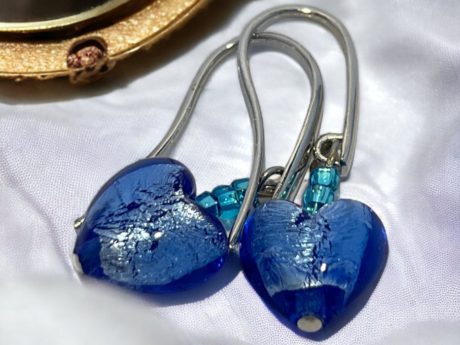 Murano oorbellen 'Fiorenze' blauw