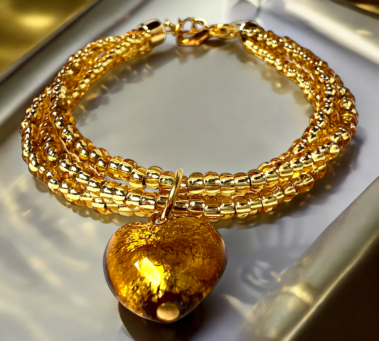 Murano glass bracelet Bergamo gold