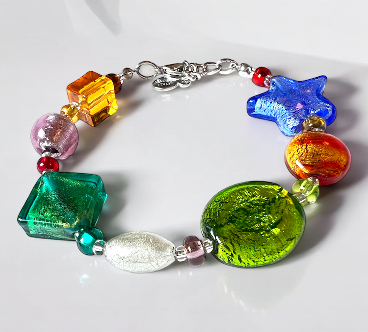 Murano glass necklace 'Cinque Terre' multicolor