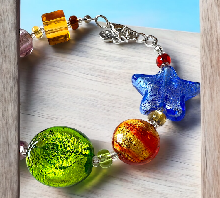 Murano glass necklace 'Cinque Terre' multicolor