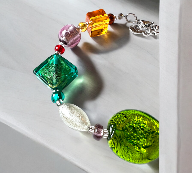 Murano glass necklace 'Cinque Terre' multicolor