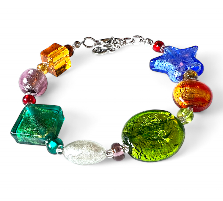 Murano glass necklace 'Cinque Terre' multicolor