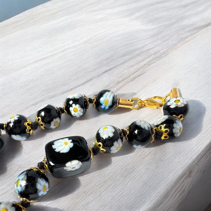 Murano glass bracelet 'Lucca' black