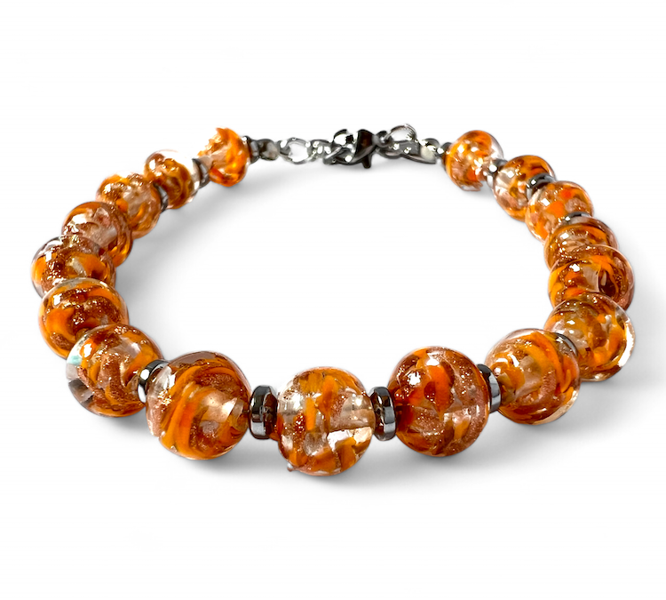 Murano glass bracelet 'Palermo' Amber