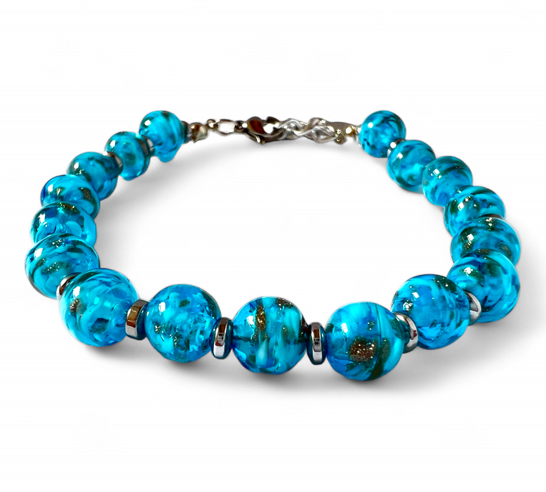 Murano glass bracelet 'Palermo' Blue