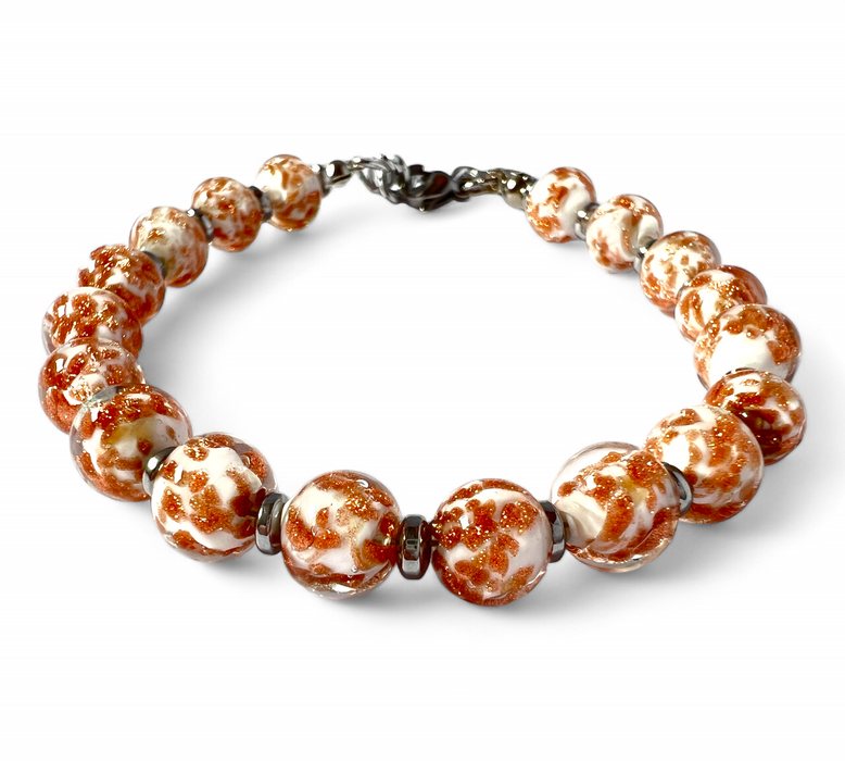 Murano glass bracelet 'Palermo' white