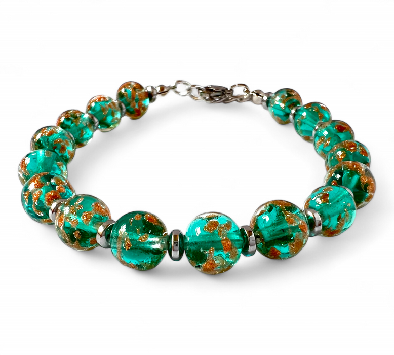 Murano glass bracelet 'Palermo' Ocean blue