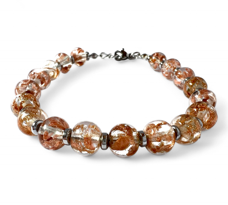 NIEUW - Murano glas armband 'Palermo' Trasparente