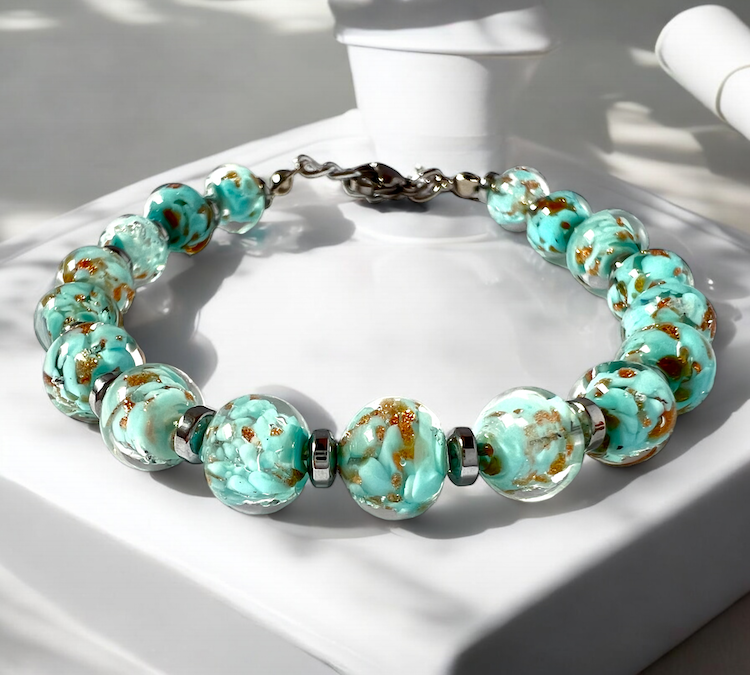 Murano glass bracelet 'Palermo' Blue