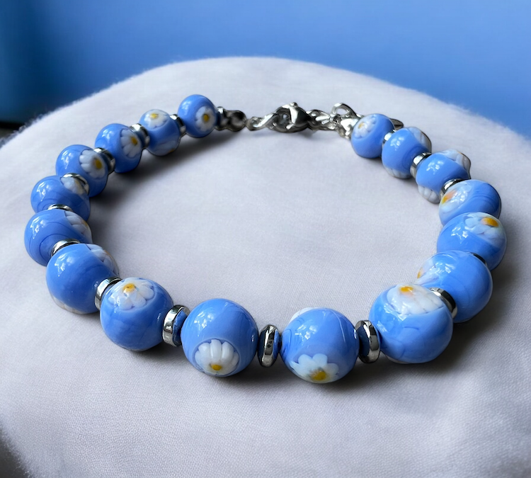 NEW - Murano glass bracelet 'San Remo' Bianco