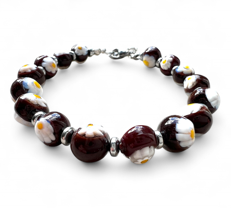 NEW - Murano glass bracelet 'San Remo' Marrone