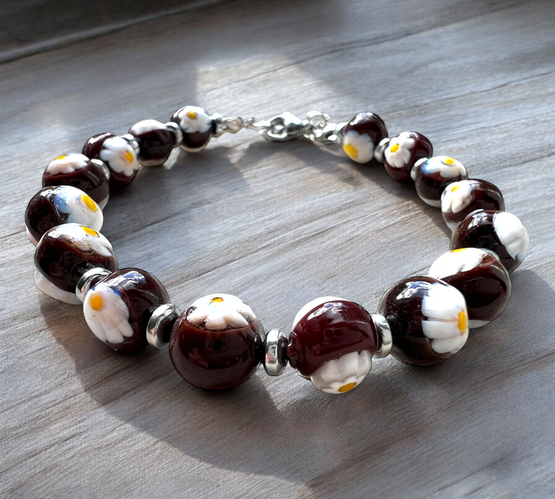 NIEUW - Murano glas armband 'San Remo' Bianco