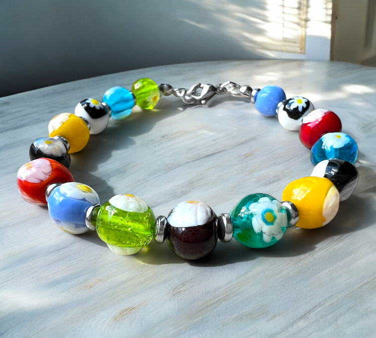 Murano glas armband 'San Remo' Azzurro