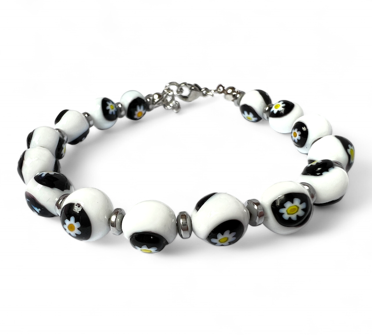 NEW - Murano glass bracelet 'San Remo' Bianco