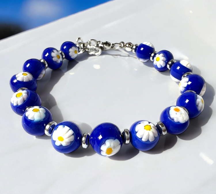 NIEUW - Murano glas armband 'San Remo' Bianco