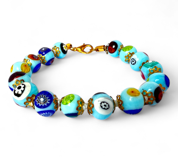 Murano glass bracelet 'Siracusa' Turquoise