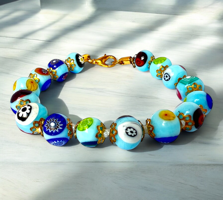 Murano glass bracelet 'Siracusa' Turquoise