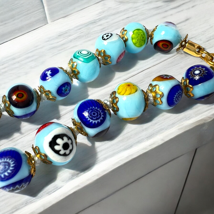 Murano glass bracelet 'Siracusa' Turquoise