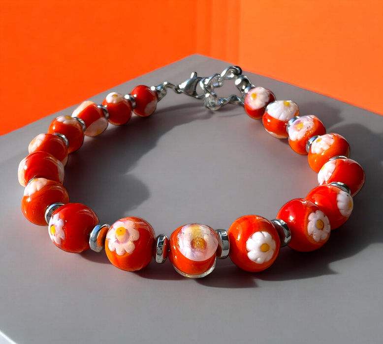 NEW - Murano glass bracelet 'San Remo' Bianco