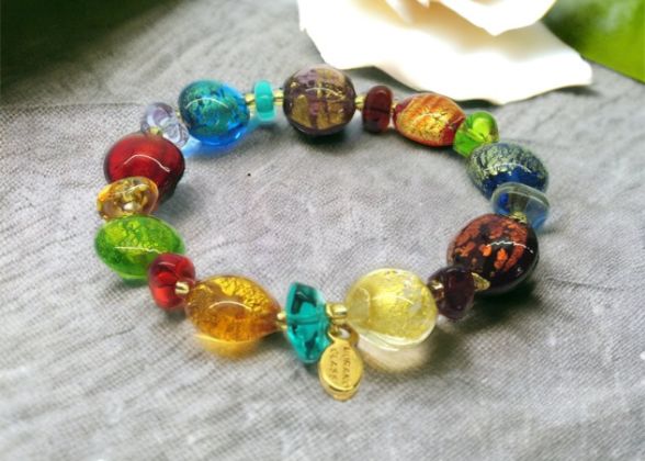 Murano glass bracelet 'Ferrara' Multicolor