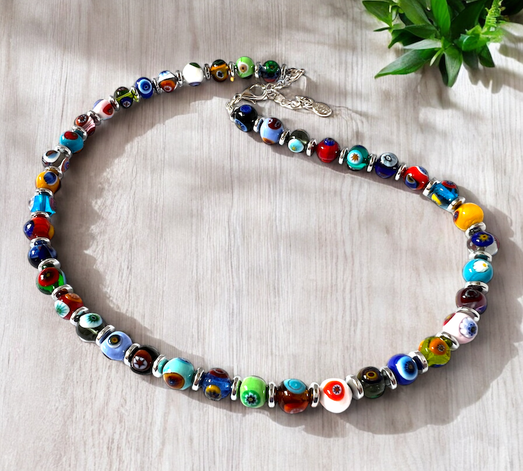 Murano glass necklace 'Novara' Rosso