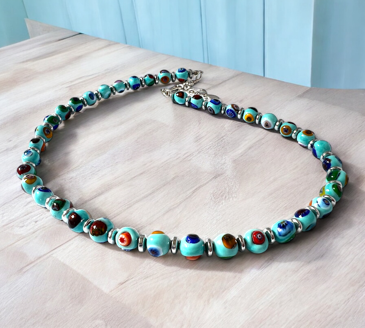 Murano glass necklace 'Novara' Turchese