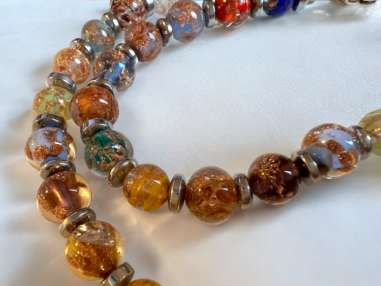 NEU - Murano Halskette 'Palermo' Argento Multicolor