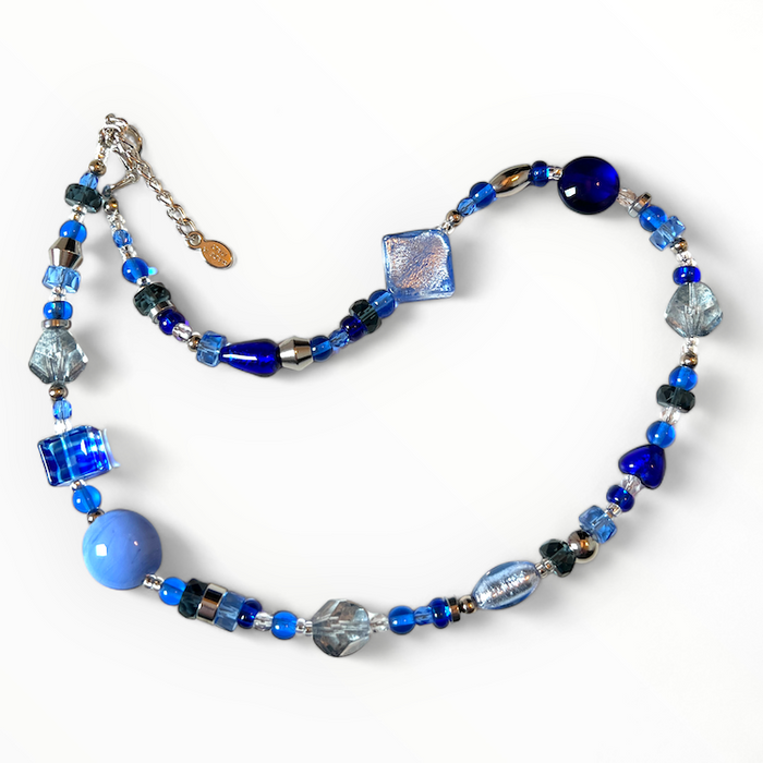 Murano glass necklace 'Roma' Blue