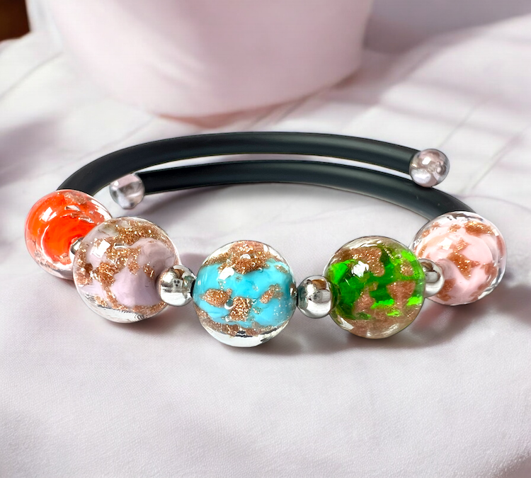 Murano glass bracelet 'Assisi' Turqoise