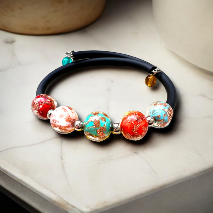 Murano glass bracelet 'Assisi' Turqoise