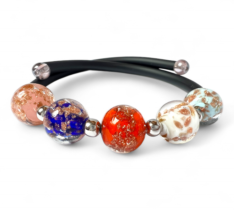 Murano glass bracelet 'Assisi' Pink