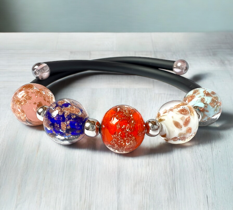 Murano glass bracelet 'Assisi' Turqoise