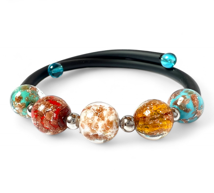 Murano glass bracelet 'Assisi' Turqoise