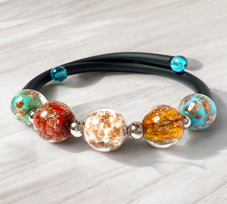 Murano glass bracelet 'Assisi' Blue