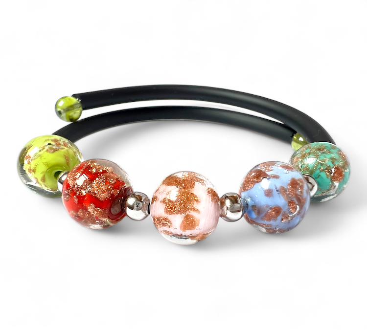 Murano glass bracelet 'Assisi' Green