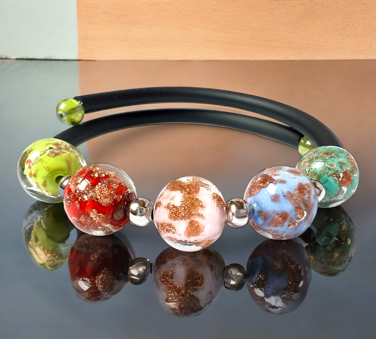 Murano glass bracelet 'Assisi' Turqoise