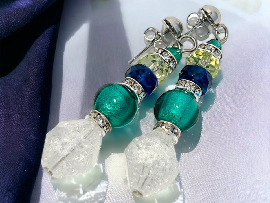 Murano glass earrings 'Venezia' green