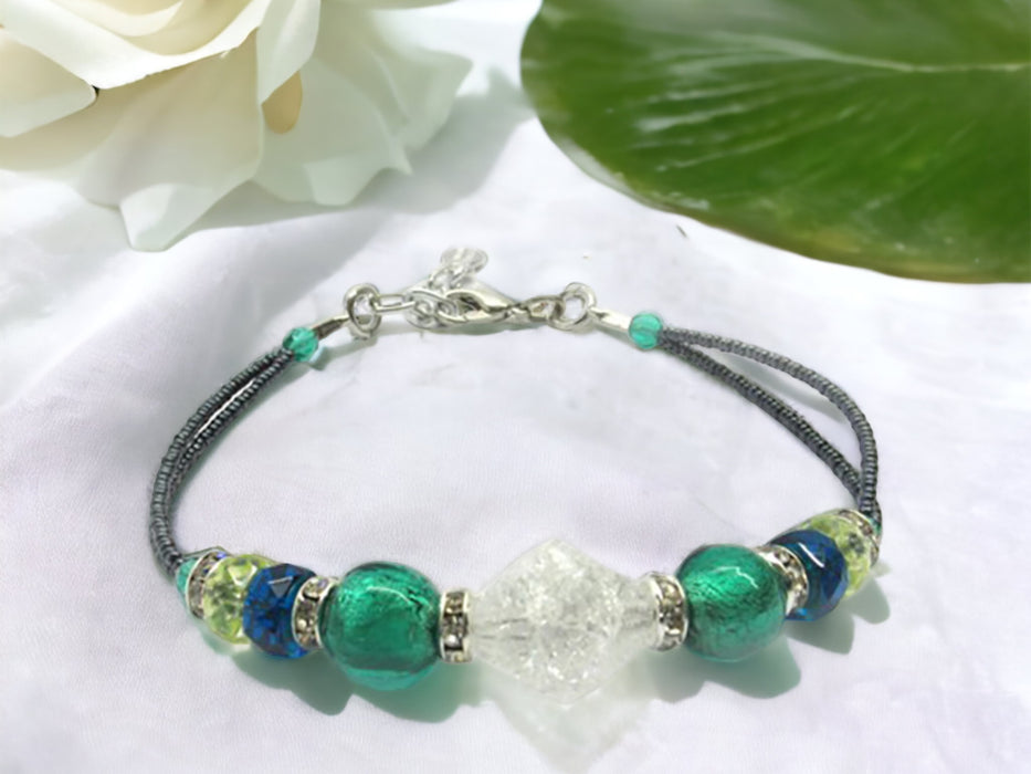 Murano glass bracelet 'Padua' green