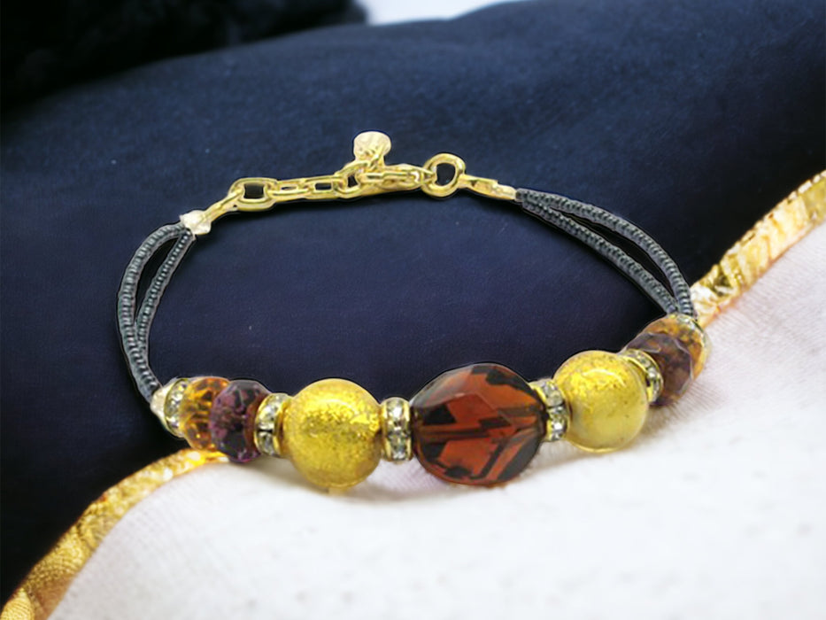 Murano glass bracelet 'Padua' brown