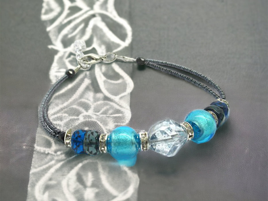Murano glass bracelet 'Padua' aqua