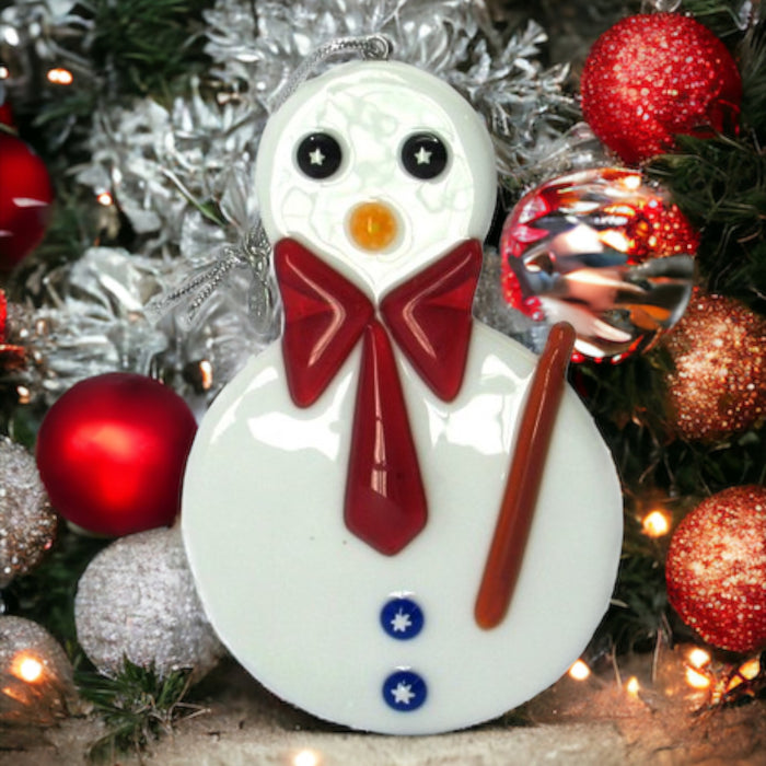 Kerstmis - Muranoglas Kerst sneeuwpop stropdas