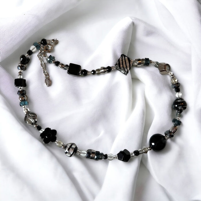Murano glas halsketting 'Roma' Zwart
