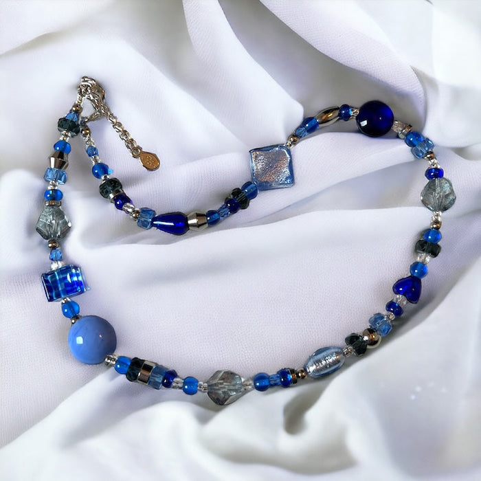 Murano glass necklace 'Roma' Blue