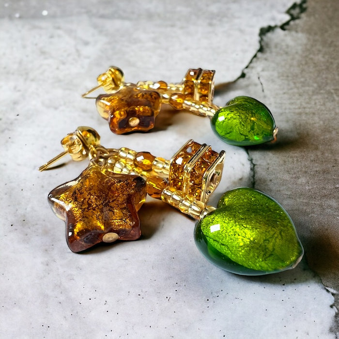 Murano glass earrings 'Perugia' Lime