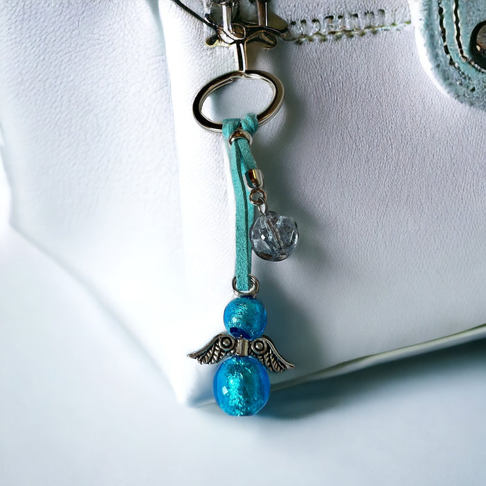 Murano glas sleutelhanger 'Angelo Fortuna' Cielo blu