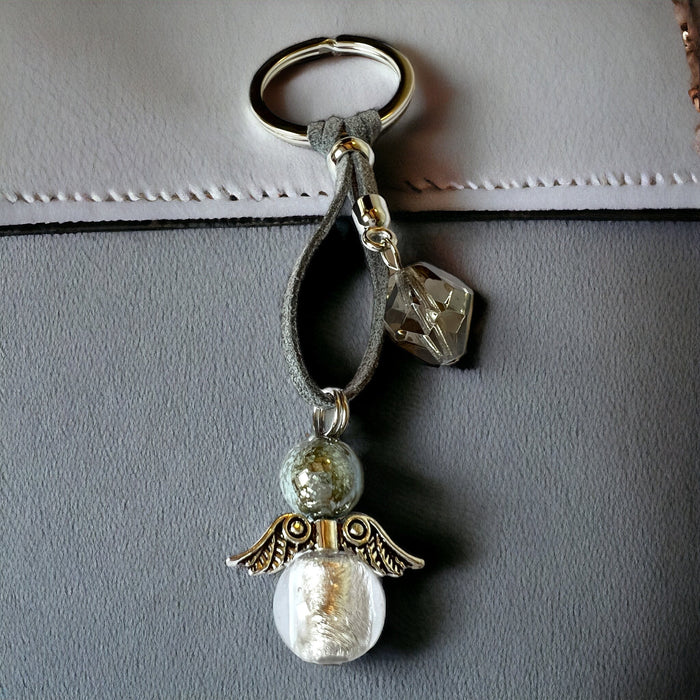 Murano glass key ring 'Angelo Fortuna' Ambra