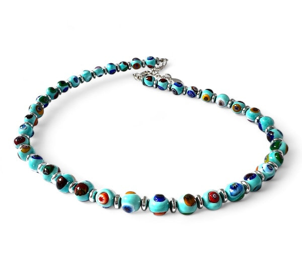 Murano glass necklace 'Novara' Turchese