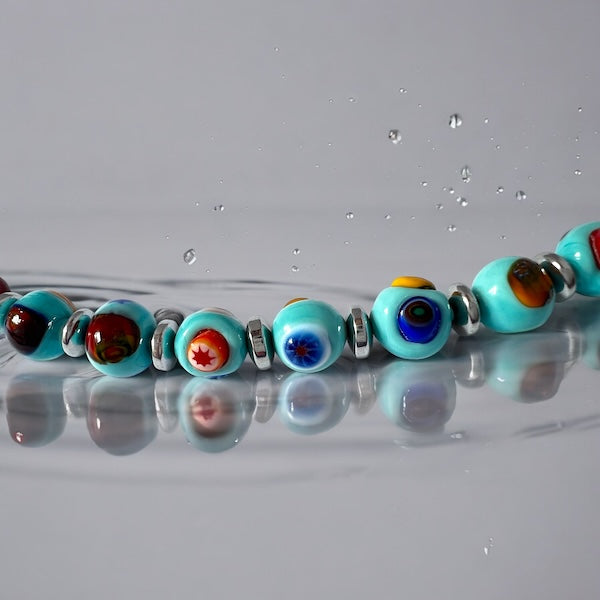 Murano glass necklace 'Novara' Turchese