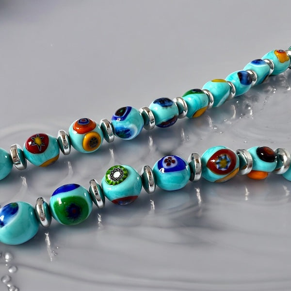 Murano glass necklace 'Novara' Turchese