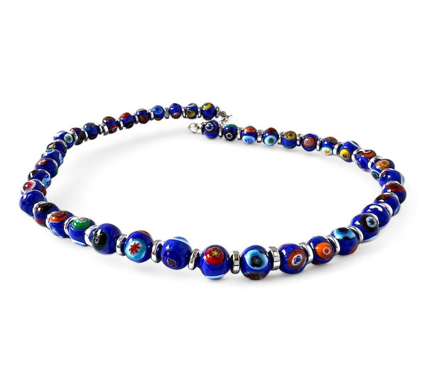 Murano glass necklace 'Novara' Aqua